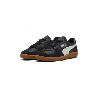 Puma, Pantofi sport din piele intoarsa cu insertii din material textil Palermo, Negru, Alb, 8.5