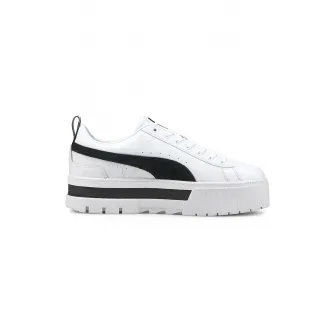Puma, Pantofi sport flatform Mayze, Alb, Negru, 7