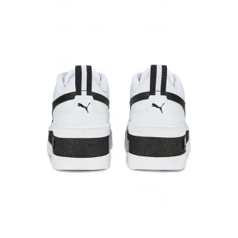 Puma, Pantofi sport wedge de piele Mayze, Alb, Negru, 6.5