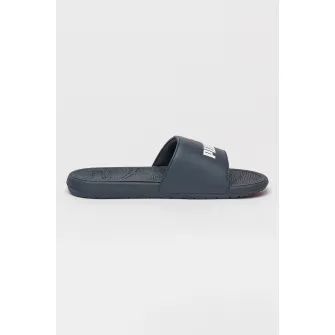 Puma, Papuci cu logo Cool Cat 2.0, Alb, Albastru ultramarin, 6
