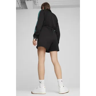 Puma, Salopeta regular fit cu buzunare laterale, Negru, Albastru petrol, XS