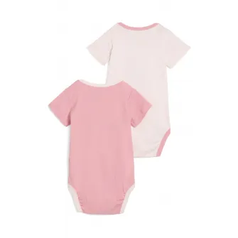 Puma, Set de body-uri din amestec de bumbac - 2 piese, Alb, Roz, 68 CM