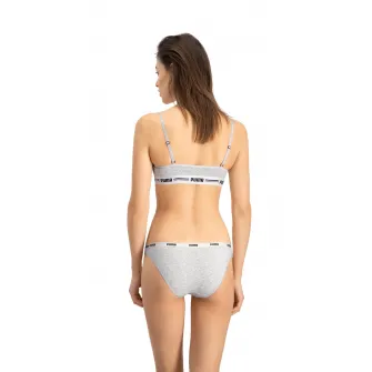 Puma, Set de chiloti cu banda logo - 2 perechi, Gri deschis melange, XS
