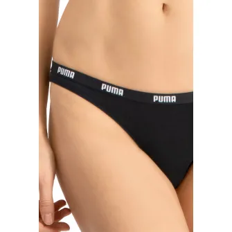 Puma, Set de chiloti din amestec de bumbac si modal - 2 perechi, Negru, M