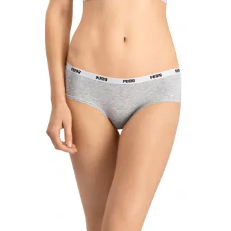 Puma, Set de chiloti hipster- 3 perechi, Gri melange/Alb/Negru, XS