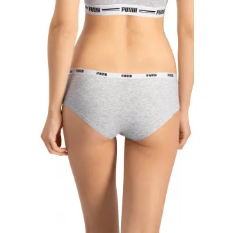 Puma, Set de chiloti hipster- 3 perechi, Gri melange/Alb/Negru, XS