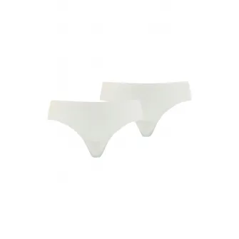 Puma, Set de chiloti tanga fara cusaturi - 2 perechi, Alb optic, XL