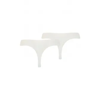 Puma, Set de chiloti tanga fara cusaturi - 2 perechi, Alb optic, XL
