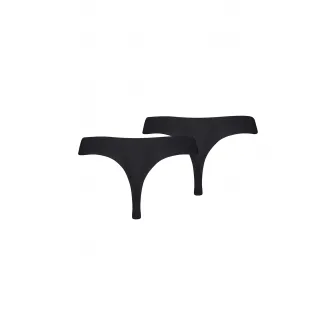 Puma, Set de chiloti tanga fara cusaturi - 2 perechi, Negru, L