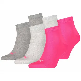 Puma, Set de sosete pana la glezna unisex - 6 perechi, Roz aprins, Gri melange, 39-42