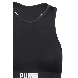 Puma, Sutien de baie cu spate decupat, Negru, M