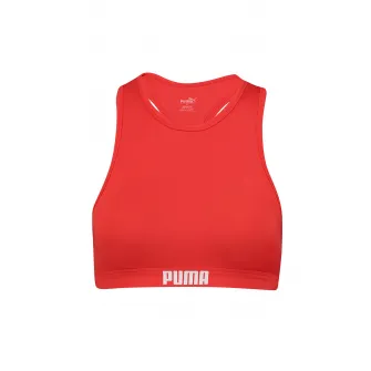 Puma, Sutien de baie cu spate decupat, Oranj mandarina, XS