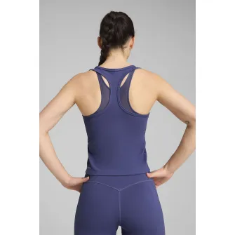 Puma, Top crop cu decupaj pe partea din spate, pentru fitness, Violet deschis, L