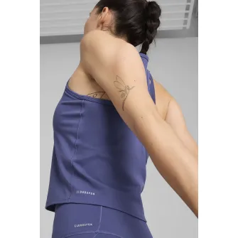 Puma, Top crop cu decupaj pe partea din spate, pentru fitness, Violet deschis, L