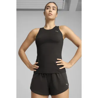 Puma, Top cu decolteu rotund, pentru alergat, Negru, XS