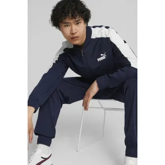 Puma, Trening cu detalii logo si fermoar, Alb, Bleumarin, M