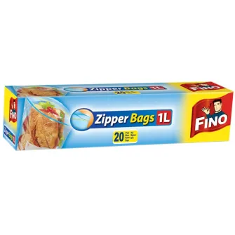 Pungi alimentare FINO Zipper, 1 l, 20 buc