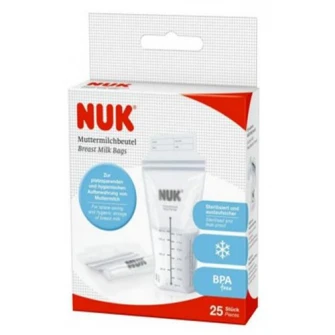 Pungi de stocare lapte matern Nuk, 180 ml/buc, 25 buc