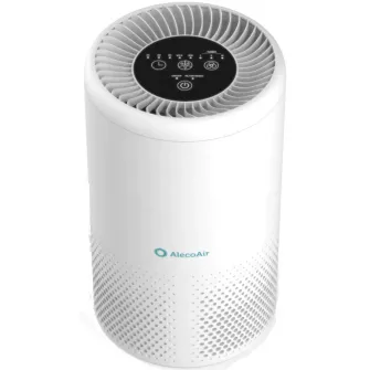 Purificator AlecoAir P15, Wi-Fi, Lampa UV, Filtru HEPA si Carbon, Ionizare, Telecomanda, Alb