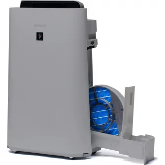 Purificator de aer cu umidificator Sharp UA-HD50E-L, 4 modele de filtrare, 4 senzori de praf, Plasmacluster Ion Technology, 38m?, alb