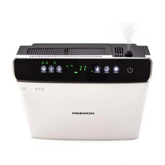 Purificator de aer si umidificator Daewoo DAP400 Wi-Fi, 75 W, 300 m3/h, filtru HEPA13, carbon activ, foto catalizator, lampa UV, rezervor apa 2.5 l, senzor inteligent, panou de comanda IMD, Anion, alarma automata, 45 dB