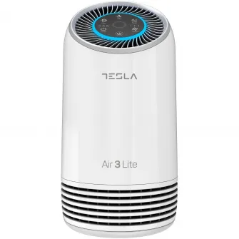 Purificator Tesla Air3 LITE, CADR 110 m3/h, Indicator filtru, Sleep Mode, Timer, Filtru HEPA+Carbon Activ, Alb