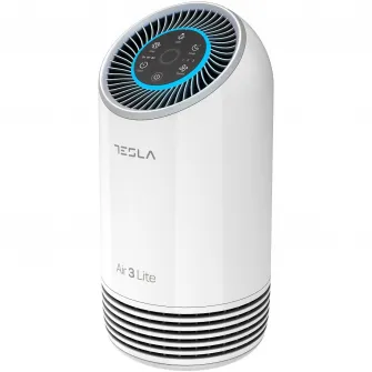 Purificator Tesla Air3 LITE, CADR 110 m3/h, Indicator filtru, Sleep Mode, Timer, Filtru HEPA+Carbon Activ, Alb