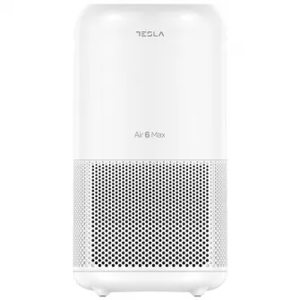 Purificator Tesla Air6 MAX, CADR 400 m3/h, Wi-Fi, Senzor calitate aer, Sleep Mode, Timer, Filtru HEPA+Carbon Activ+Catalyst, Lumina UV-C, Alb