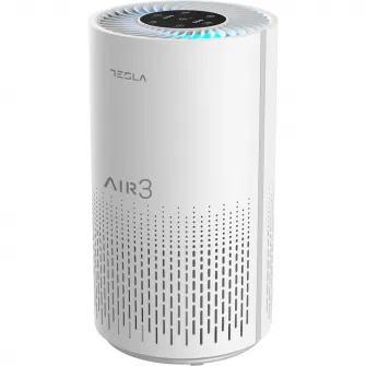 Purificator Tesla TAPA3, CADR 200 m3/h, Senzor calitate aer, WiFi, Timer, Filtru HEPA, Alb