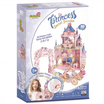 Puzzle 3D Cubic Fun - Gradina secreta a printesei, 92 piese