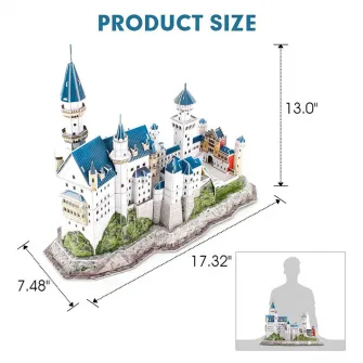 Puzzle 3D Cubic Fun - National Geographic, Castelul Neuschwanstein, 121 piese