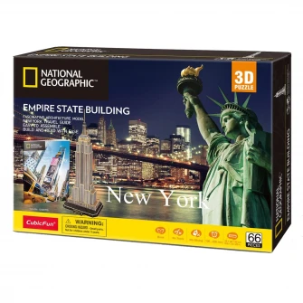 Puzzle 3D Cubic Fun - National Geographic, Empire State Building, 66 piese