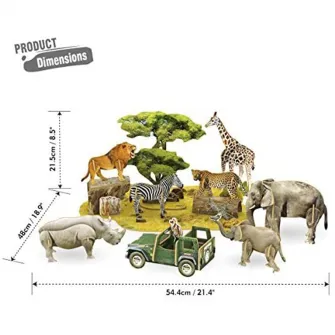 Puzzle 3D Cubic Fun - National Geographic Kids, Animale salbatice, 69 piese