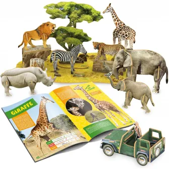 Puzzle 3D Cubic Fun - National Geographic Kids, Animale salbatice, 69 piese