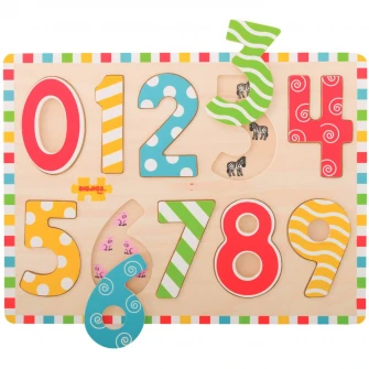 Деревянный пазл BigJigs - 123, 10 деталей