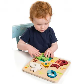 Puzzle din lemn Tender Leaf Toys - Animalute din padure