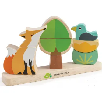 Puzzle din lemn Tender Leaf Toys - Vulpea in padure, 9 piese
