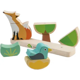 Puzzle din lemn Tender Leaf Toys - Vulpea in padure, 9 piese