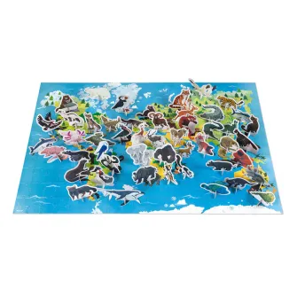 Puzzle educativ Janod - Animale pe cale de disparitie, 200 piese