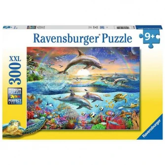 Puzzle Ravensburger XXL - Paradisul delfinilor, 300 piese