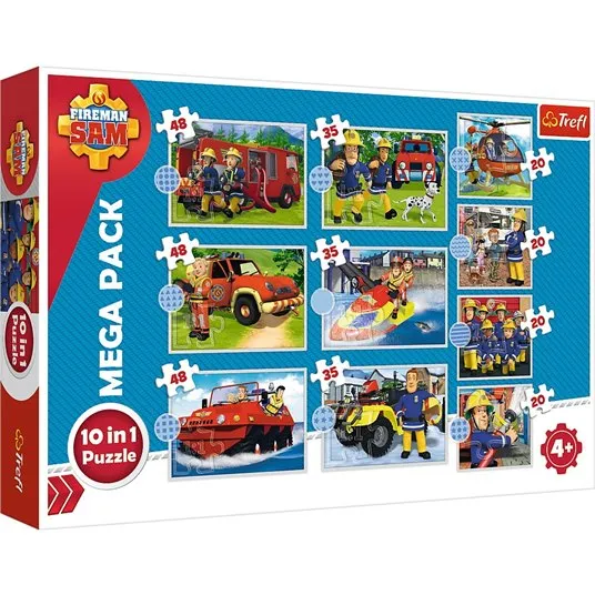 Puzzle Trefl 10 in 1 - Fireman Sam, Salvarile Pompierului Sam