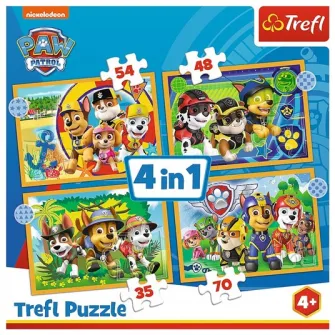 Puzzle Trefl 4 in 1 - Paw Patrol, Sarbatorile, 35/48/54/70 piese