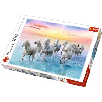 Puzzle Trefl, Cai Albi Galopand, 500 piese