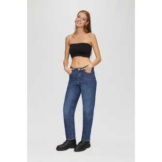 Q/S by s.Oliver, Blugi slim fit cu talie medie, Albastru inchis, W27-L32