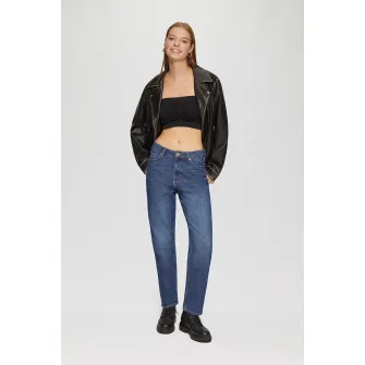 Q/S by s.Oliver, Blugi slim fit cu talie medie, Albastru inchis, W27-L32
