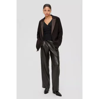 Q/S by s.Oliver, Bluza cu decolteu cache-coeur, Negru, M