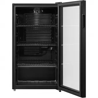 Racitor de bauturi Heinner HBC-M93BKE, 93L, clasa E, lumina led, 3 rafturi din sticla, control mecanic cu termostat ajustabil, negru