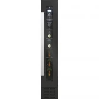 Racitor de vin Candy CCVB 15/1, 6 rafturi, 7 sticle , Ventilator, Iluminare Led, Clasa G, Negru