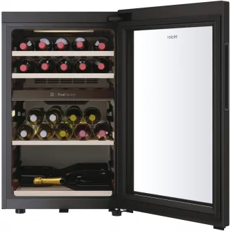 Racitor de vinuri Haier HWS42GDAU1, 42 sticle, WiFi, LED, dual zone, Usa reversibila, Clasa G, H 82 cm, Negru