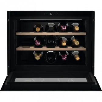 Racitor de vinuri incorporabil Electrolux KBW6X, 49 l, 15 sticle, Rafturi lemn, Control electronic, Clasa F, Inox antiamprenta